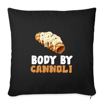Cannoli Baker Italian Pastry Dessert Funny - Sofa pillowcase 17,3'' x 17,3'' (45 x 45 cm) - black - Front