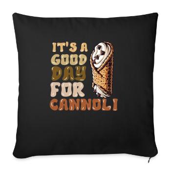 Cannoli Baker Italian Pastry Dessert Funny - Sofa pillowcase 17,3'' x 17,3'' (45 x 45 cm) - black - Front