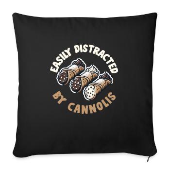Cannoli Baker Italian Pastry Dessert Funny - Sofa pillowcase 17,3'' x 17,3'' (45 x 45 cm) - black - Front