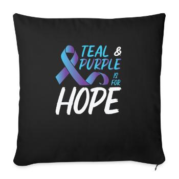 Mental Health Support 988 Suicide Prevention Week - Sofa pillowcase 17,3'' x 17,3'' (45 x 45 cm) - black - Front