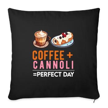 Cannoli Baker Italian Pastry Dessert Funny - Sofa pillowcase 17,3'' x 17,3'' (45 x 45 cm) - black - Front