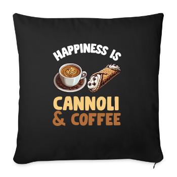 Cannoli Baker Italian Pastry Dessert Funny - Sofa pillowcase 17,3'' x 17,3'' (45 x 45 cm) - black - Front