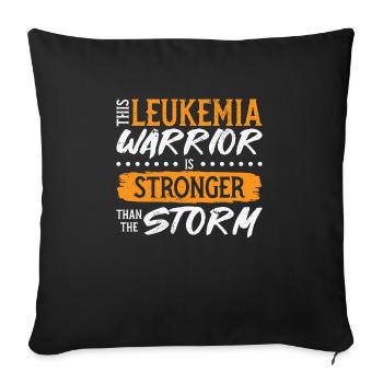 Leukemia Warrior Cancer Ribbon Leukemia Awareness - Sofa pillowcase 17,3'' x 17,3'' (45 x 45 cm) - black - Front