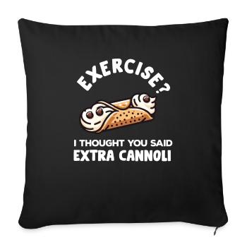 Cannoli Baker Italian Pastry Dessert Funny - Sofa pillowcase 17,3'' x 17,3'' (45 x 45 cm) - black - Front