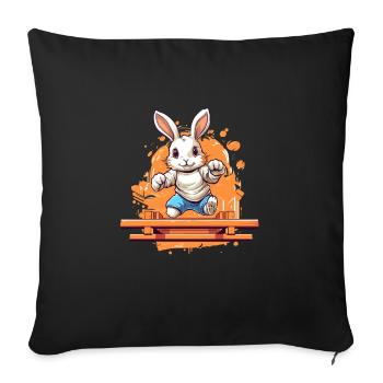 Kaninhop fans training full of happiness for - Sofa pillowcase 17,3'' x 17,3'' (45 x 45 cm) - black - Front