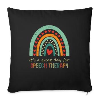 C’est un grand jour pour l’orthophonie - Housse de coussin décorative 45 x 45 cm - noir - Devant