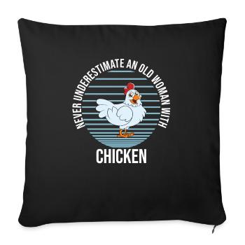 Funny Chicken Saying Chicken - Sofa pillowcase 17,3'' x 17,3'' (45 x 45 cm) - black - Front