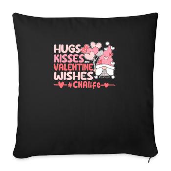 Hugs Kisses and Valentine Wishes CNA Life - Sofa pillowcase 17,3'' x 17,3'' (45 x 45 cm) - black - Front