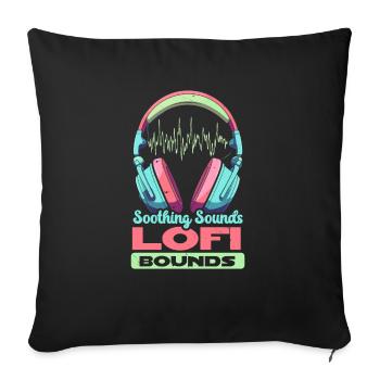 Lofi Music Lover Low Fidelity Japanese Aesthetic - Sofa pillowcase 17,3'' x 17,3'' (45 x 45 cm) - black - Front