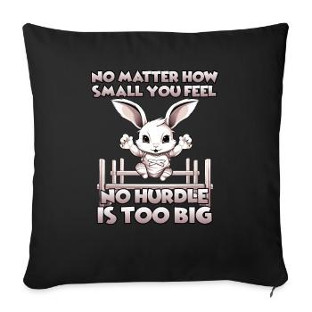 Kaninhop adventure: agility for your rabbit - Sofa pillowcase 17,3'' x 17,3'' (45 x 45 cm) - black - Front
