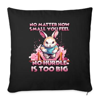 Rabbit rabbithop training for your - Sofa pillowcase 17,3'' x 17,3'' (45 x 45 cm) - black - Front