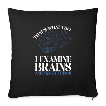 Neurology, Nurse, Brain, Neurologist - Sofa pillowcase 17,3'' x 17,3'' (45 x 45 cm) - black - Front