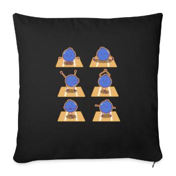 Blaubeere Yoga - Sofakissenbezug 45 x 45 cm - Schwarz - Vorne