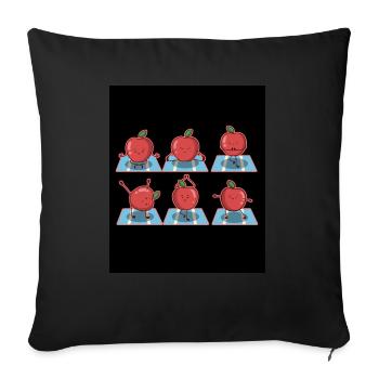 Apple Yoga - Sofa pillowcase 17,3'' x 17,3'' (45 x 45 cm) - black - Front