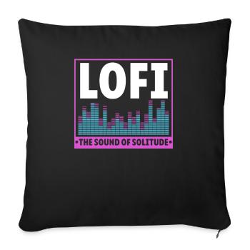 Lofi Music Lover Low Fidelity Japanese Aesthetic - Sofa pillowcase 17,3'' x 17,3'' (45 x 45 cm) - black - Front