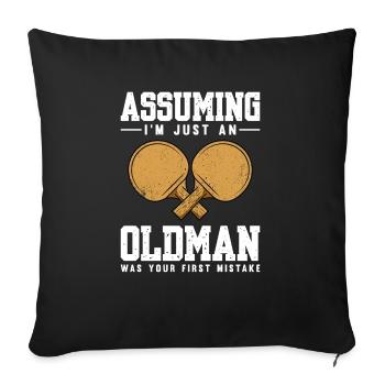 Tennis de table dictant raquette de tennis de table - Housse de coussin décorative 45 x 45 cm - noir - Devant