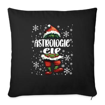 Weihnachtsoutfit Astrologie Elf - Sofakissenbezug 45 x 45 cm - Schwarz - Vorne