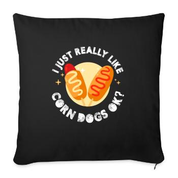 J’aime vraiment les chiens de maïs ok - Housse de coussin décorative 45 x 45 cm - noir - Devant