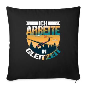 Segelflieger Segelflugzeug Gleitzeit - Sofakissenbezug 45 x 45 cm - Schwarz - Vorne