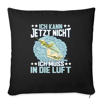 Segelflieger Pilot Segelfliegen Flugzeug - Sofakissenbezug 45 x 45 cm - Schwarz - Vorne