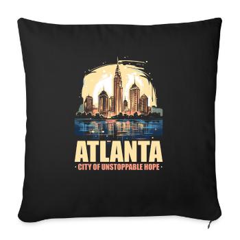 Atlanta City, Géorgie, États-Unis, États-Unis, États-Unis - Housse de coussin décorative 45 x 45 cm - noir - Devant