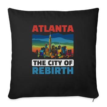 Atlanta City, Georgia, USA, Amerika, Vereinigte Staaten - Sofakissenbezug 45 x 45 cm - Schwarz - Vorne