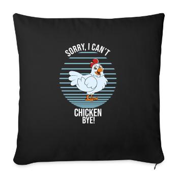 Drôle De Poulet Dire Poulet - Housse de coussin décorative 45 x 45 cm - noir - Devant