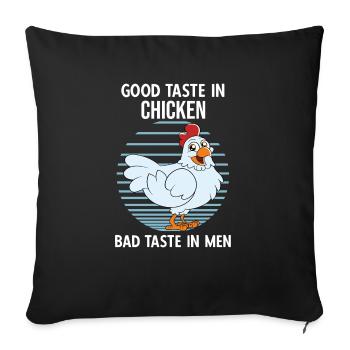 Funny Chicken Saying Chicken - Sofa pillowcase 17,3'' x 17,3'' (45 x 45 cm) - black - Front