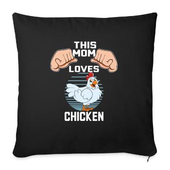 Drôle De Poulet Dire Poulet - Housse de coussin décorative 45 x 45 cm - noir - Devant