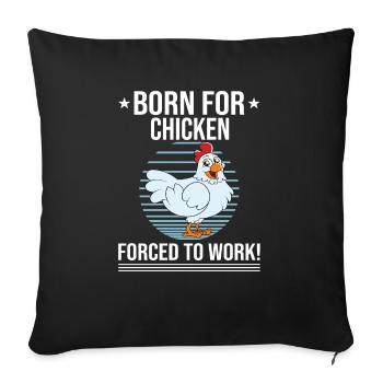 Drôle De Poulet Dire Poulet - Housse de coussin décorative 45 x 45 cm - noir - Devant