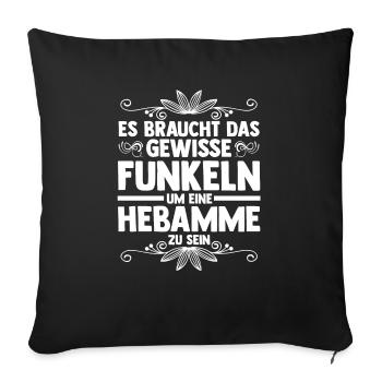 Geburtshelferin Hebamme - Sofakissenbezug 45 x 45 cm - Schwarz - Vorne