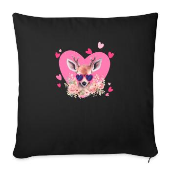 La Saint-Valentin drôle de chasseur de cerfs amant - Housse de coussin décorative 45 x 45 cm - noir - Devant