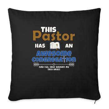 Prédicateur Religieux Ce Pasteur A Une Géniale - Housse de coussin décorative 45 x 45 cm - noir - Devant