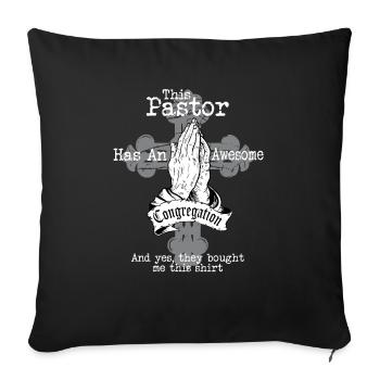 Prédicateur d’église Ce pasteur a un impressionnant - Housse de coussin décorative 45 x 45 cm - noir - Devant