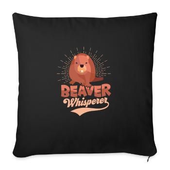 Beaver Whisperer Animal Rodent - Sofa pillowcase 17,3'' x 17,3'' (45 x 45 cm) - black - Front