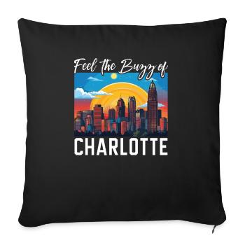 Charlotte North Carolina USA America United States - Sofa pillowcase 17,3'' x 17,3'' (45 x 45 cm) - black - Front