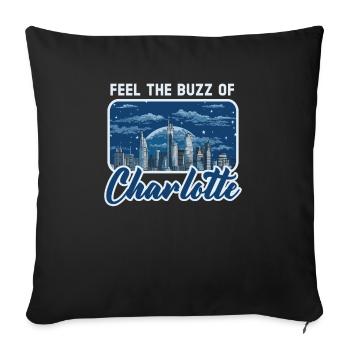 Charlotte, North Carolina, USA, Amerika, Vereinigte Staaten - Sofakissenbezug 45 x 45 cm - Schwarz - Vorne