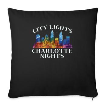 Charlotte North Carolina USA America United States - Sofa pillowcase 17,3'' x 17,3'' (45 x 45 cm) - black - Front
