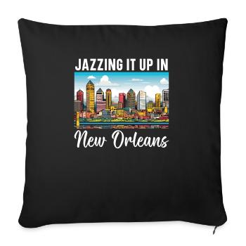 New Orleans Louisiana USA America United States - Sofa pillowcase 17,3'' x 17,3'' (45 x 45 cm) - black - Front