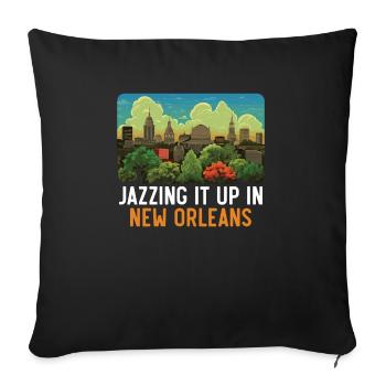 La Nouvelle-Orléans, Louisiane, États-Unis, États-Unis - Housse de coussin décorative 45 x 45 cm - noir - Devant