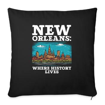 La Nouvelle-Orléans, Louisiane, États-Unis, États-Unis - Housse de coussin décorative 45 x 45 cm - noir - Devant
