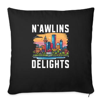 La Nouvelle-Orléans, Louisiane, États-Unis, États-Unis - Housse de coussin décorative 45 x 45 cm - noir - Devant