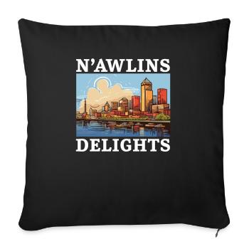 La Nouvelle-Orléans, Louisiane, États-Unis, États-Unis - Housse de coussin décorative 45 x 45 cm - noir - Devant