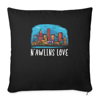 La Nouvelle-Orléans, Louisiane, États-Unis, États-Unis - Housse de coussin décorative 45 x 45 cm - noir - Devant