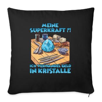 Sparkling Creations Kristallzüchter Geschenk - Sofakissenbezug 45 x 45 cm - Schwarz - Vorne