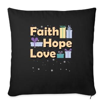 Religious Family Christmas Matching Costume Faith - Sofa pillowcase 17,3'' x 17,3'' (45 x 45 cm) - black - Front