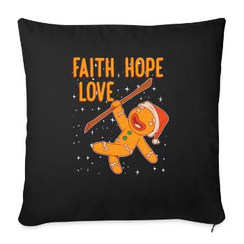 Faith Hope Love Religious Christmas Costume - Sofa pillowcase 17,3'' x 17,3'' (45 x 45 cm) - black - Front