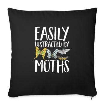 Moths Insect Collector Entomologist - Sofa pillowcase 17,3'' x 17,3'' (45 x 45 cm) - black - Front