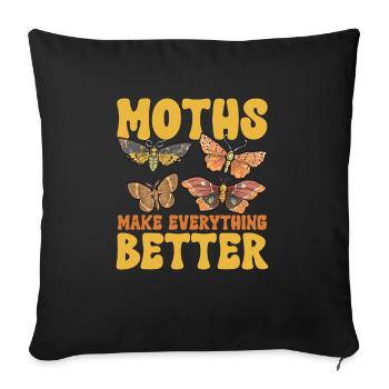 Moths Insect Collector Entomologist - Sofa pillowcase 17,3'' x 17,3'' (45 x 45 cm) - black - Front