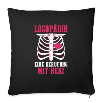 Logopädie Logopädin - Sofakissenbezug 45 x 45 cm - Schwarz - Vorne